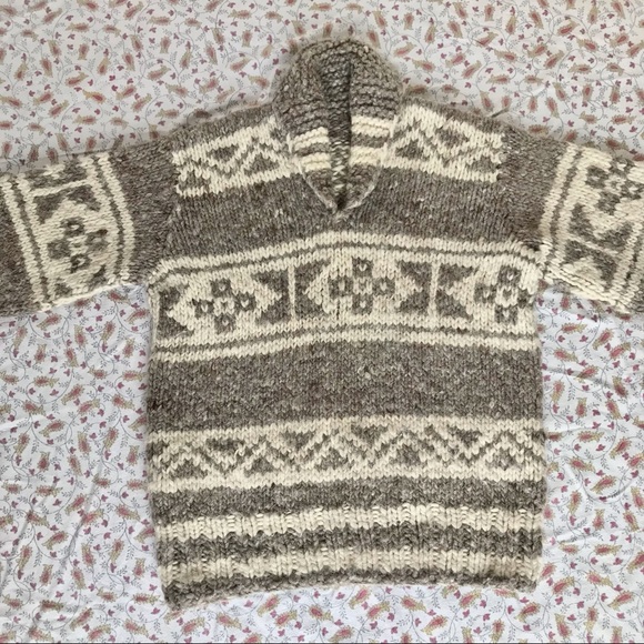 Vintage cowichan wool sweater size S/M - Picture 3 of 10